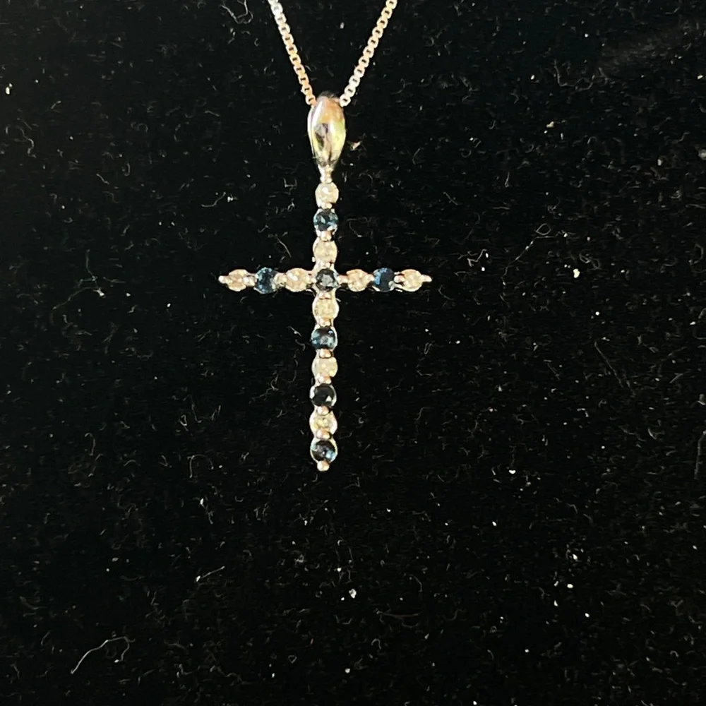 Authentic Genuine, Diamonds, and Sapphires necklace.